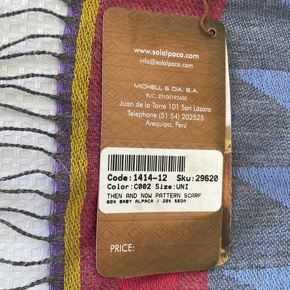Sol Alpaca, Then and Now Patten , New With Tags, Fringed Scarf - Picture 5 of 10